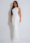 Sculpted Glow Ruched Maxi Dress White