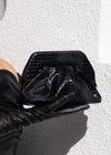 Divine Texture Faux Leather Clutch Black