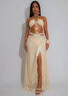 Siren’s Whisper Shell Maxi Dress Nude