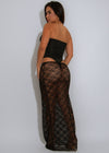 Tangled Temptation Lace Floral Skirt Set Black