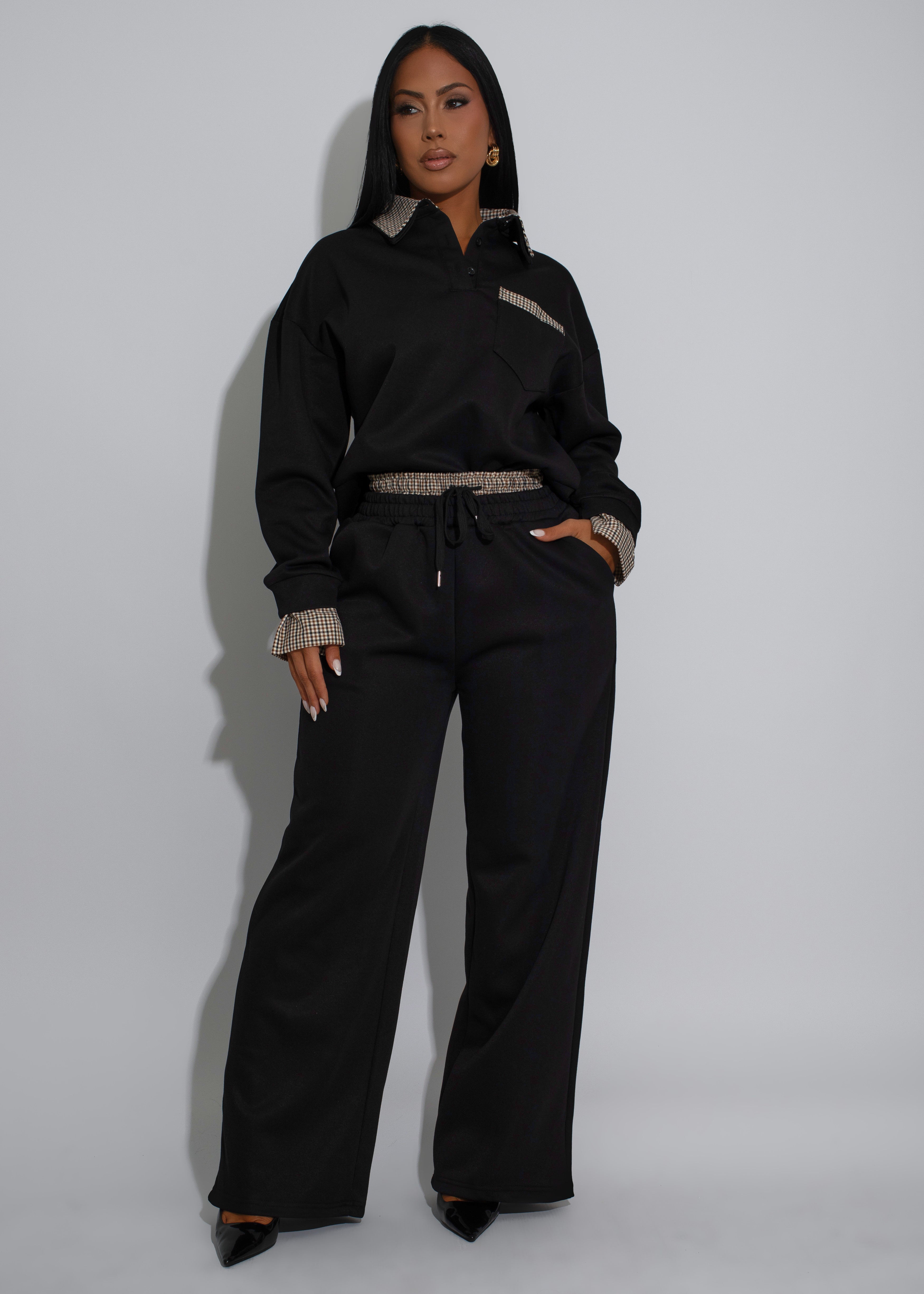 Checkmate Pant Set Black
