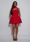 Untamed Structured Mini Dress Red