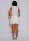 Twirl Away Crochet Mini Dress White