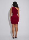Twisted Desire Ruched Mini Dress Red
