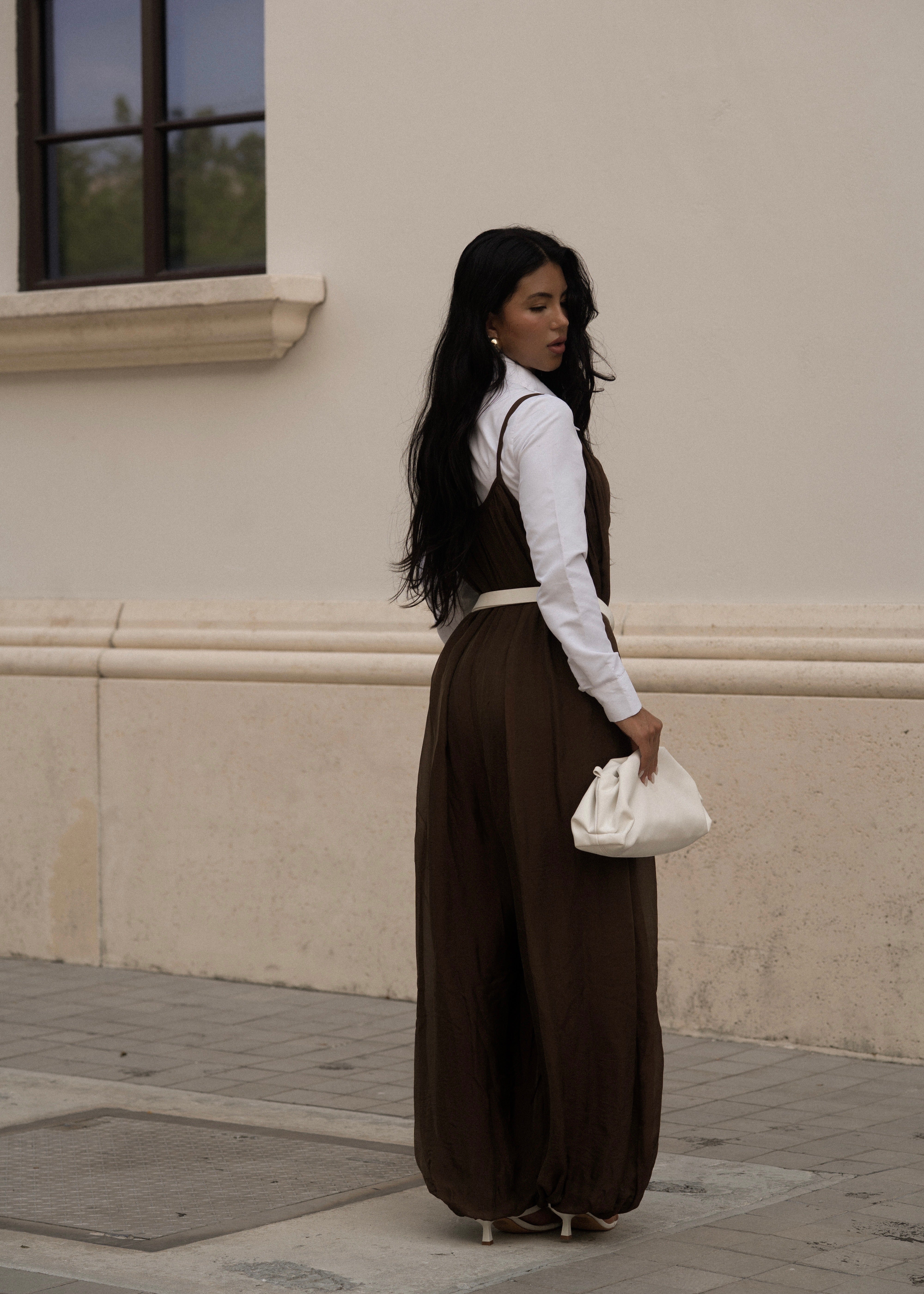 Effortless Essence Ruched Jumpsuit Brown