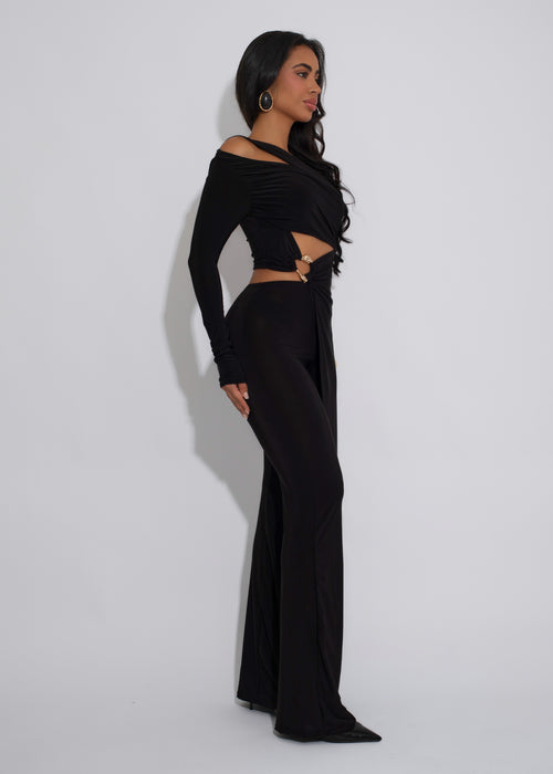 Haute Meridian Ruched Jumpsuit Black
