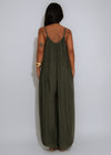 Effortless Essence Ruched Jumpsuit Green