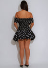 Playful Twist Ruched Mini Dress Black