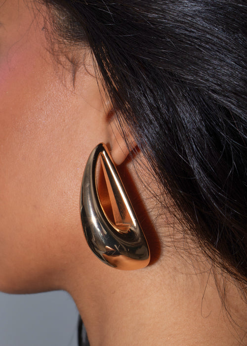 Orbit Stream Earrings Gold