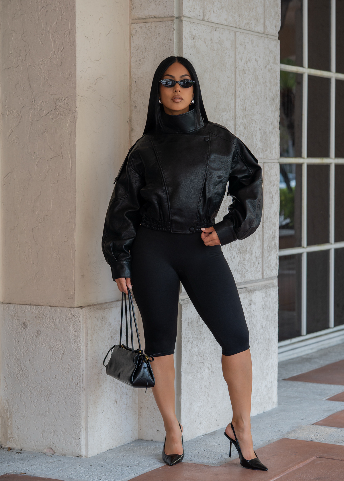 Rebel Seduction Faux Leather Jacket Black
