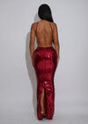 Midnight Glitz Sequin Maxi Dress Red