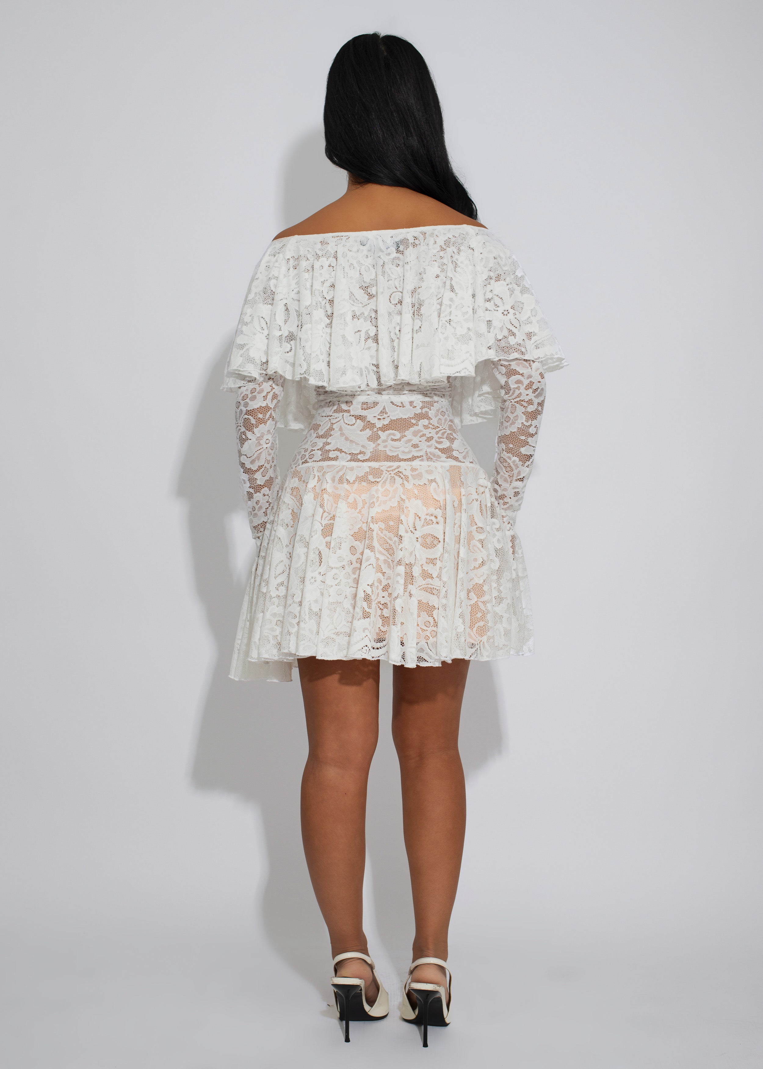 Angelic Desire Lace Mini Dress White