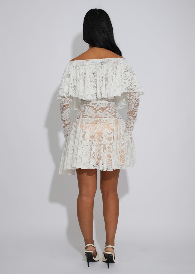 Angelic Desire Lace Mini Dress White *PRE ORDER*