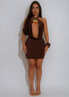 Saltwater Siren Shell Mini Dress Brown