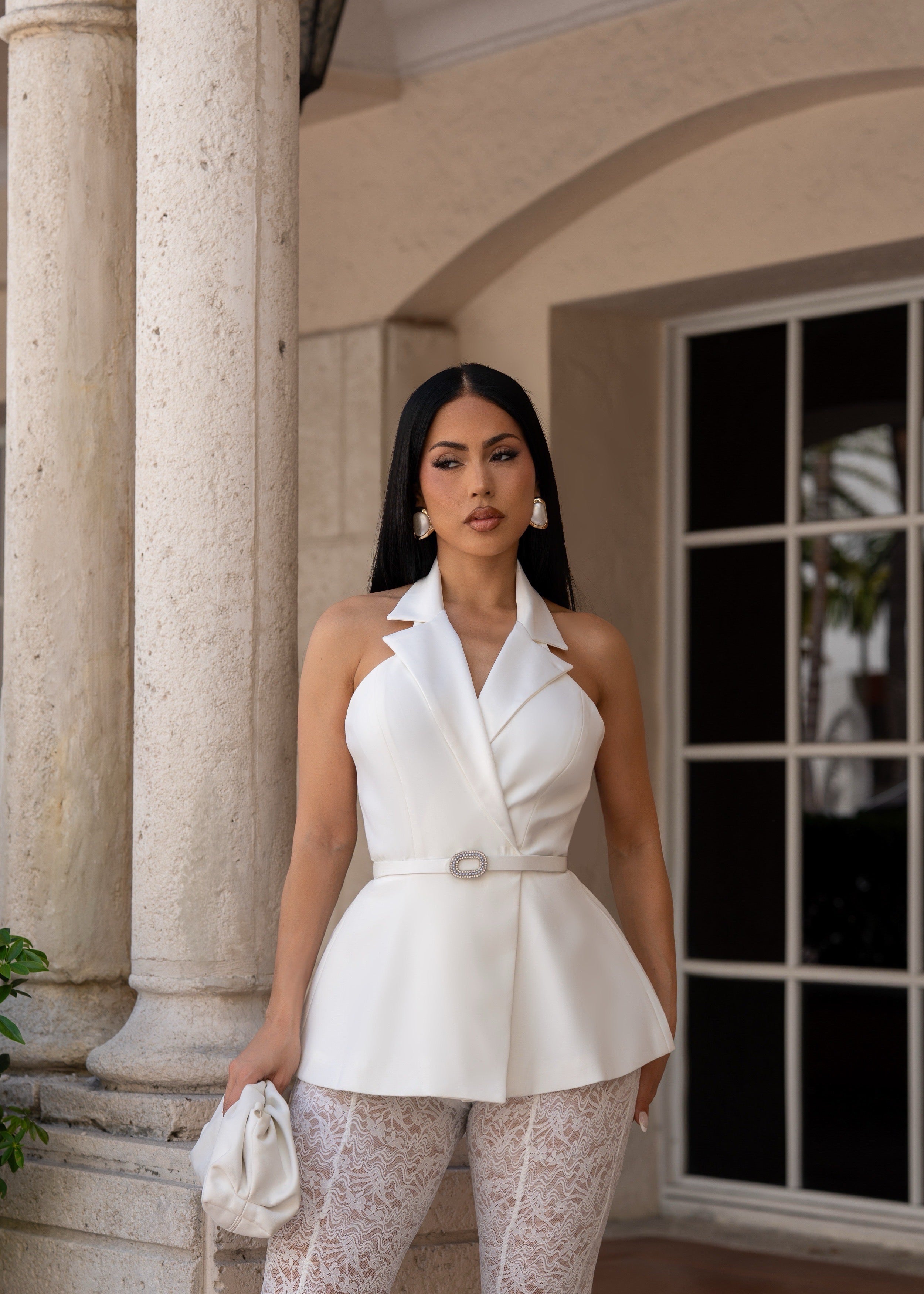 Silhouette Royale Lace Pant Set White *PRE ORDER*