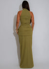 Soft Rhythm Ruched Maxi Dress Green