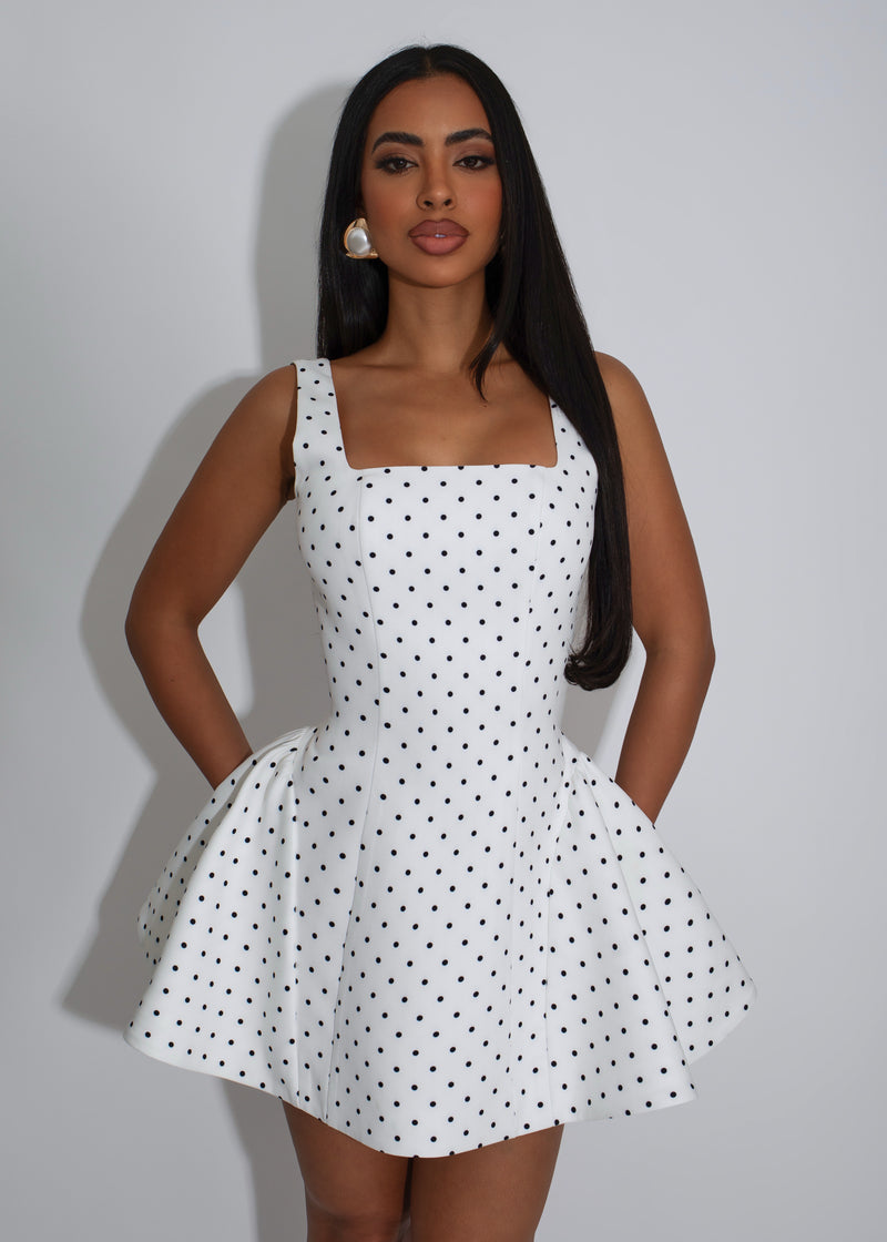 Petite Maison Polka Dot Mini Dress White