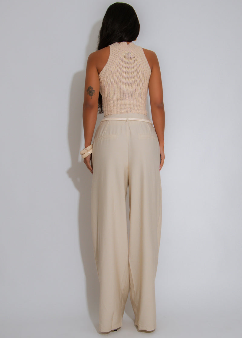 Bloom Bound Floral Crochet Crop Top Nude