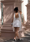 Lustre Affair Structured Rhinestone Mini Dress White