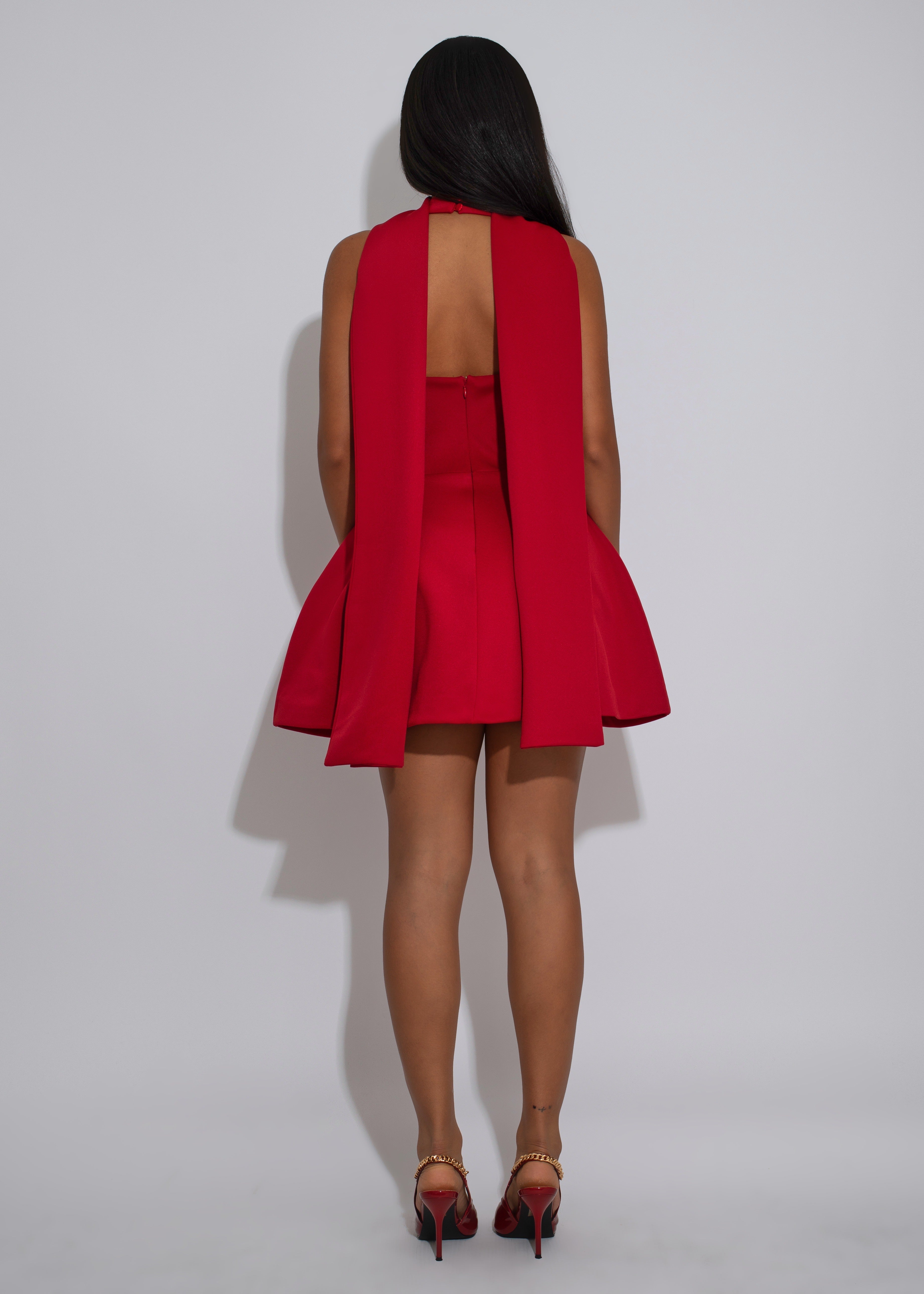 Untamed Structured Mini Dress Red