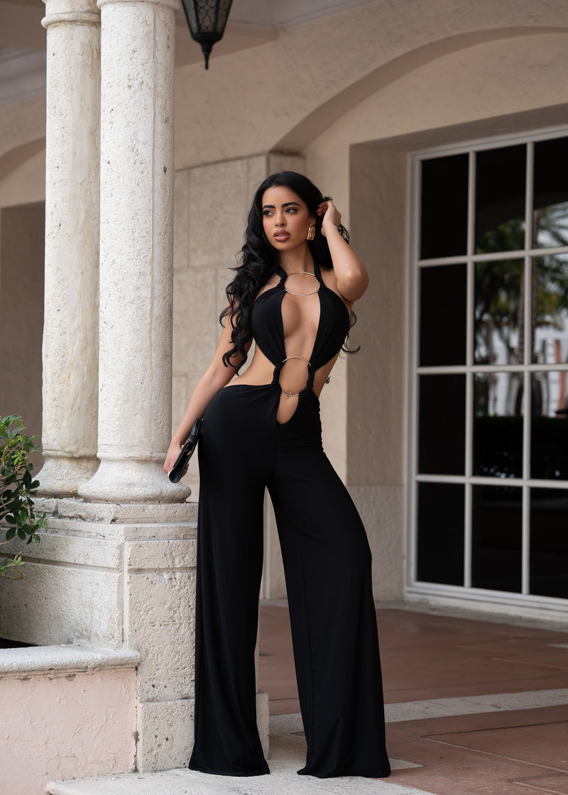 The Inner Circle Ruched Jumpsuit Black