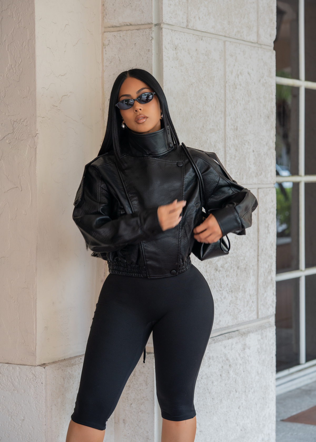 Rebel Seduction Faux Leather Jacket Black