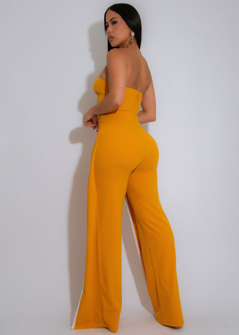 Vibe Check Jumpsuit Yellow