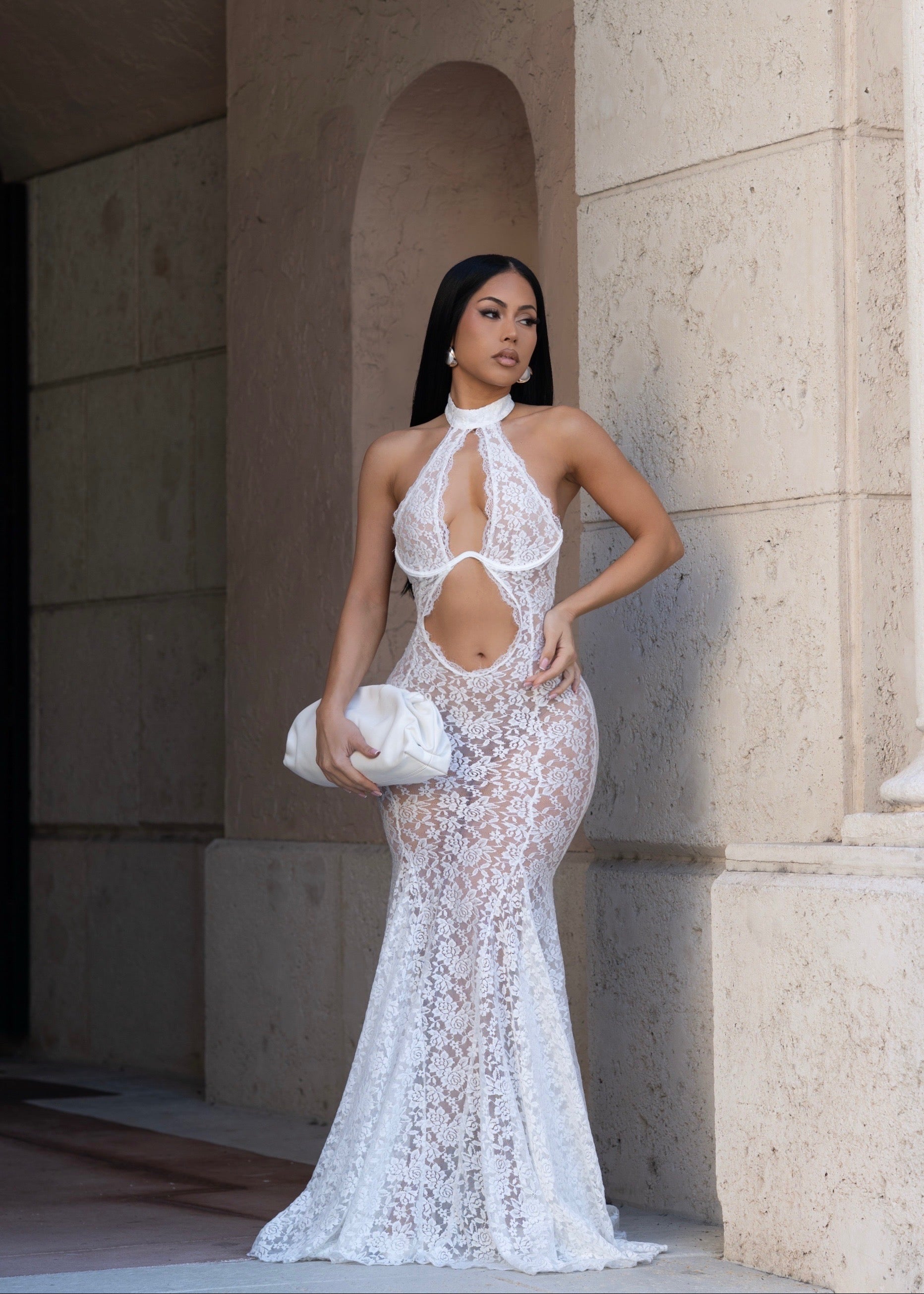 Eternal Muse Lace Maxi dress White