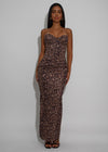 Wild Passion Leopard Maxi Dress Brown