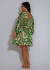 Zahara Escape Satin Mini Dress Green