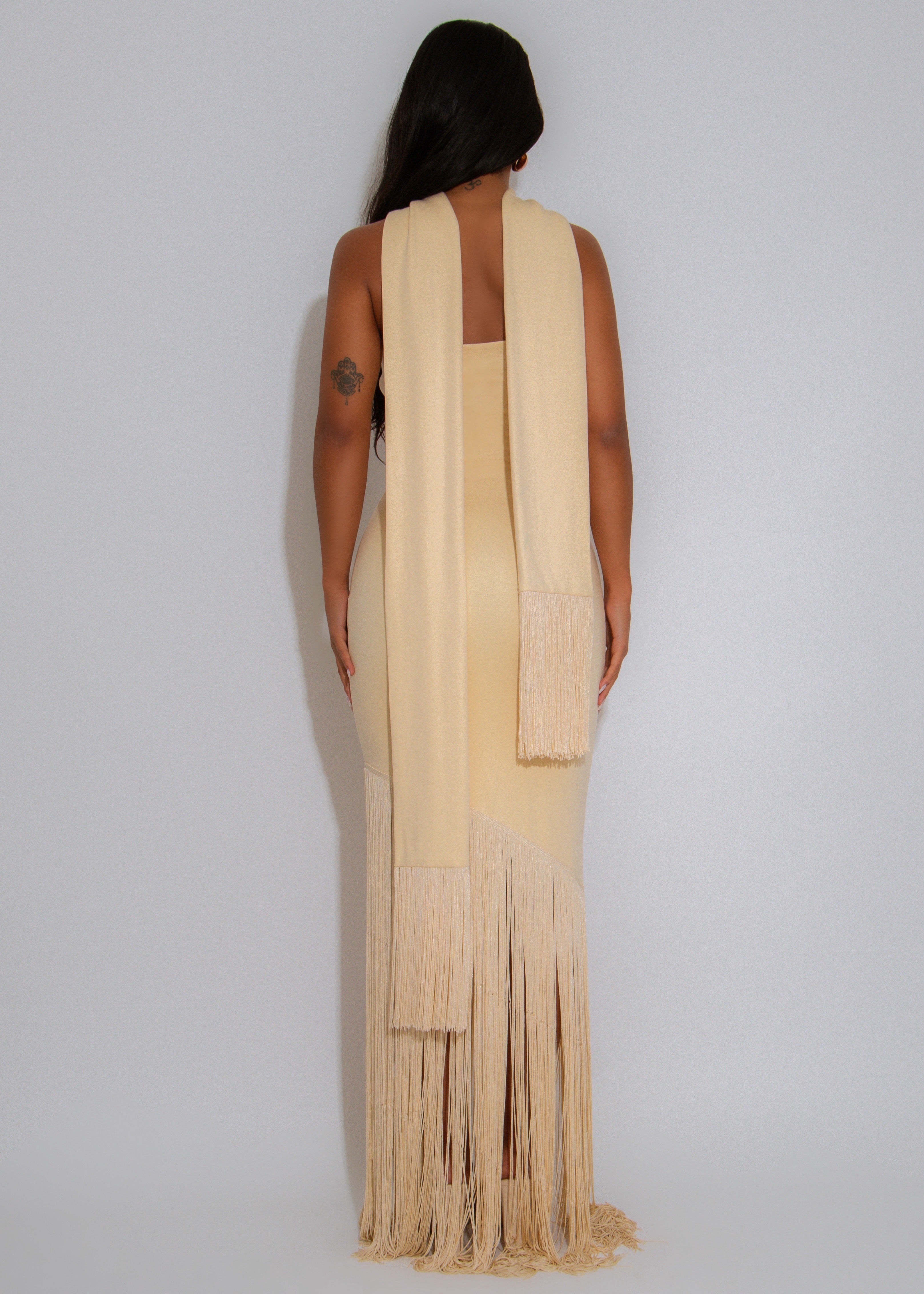 Endless Allure Fringes Maxi Dress Yellow