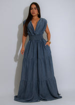 Valley Breeze Ruched Jumpsuit Dark Denim