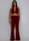 Crush Hour Ruched Pant Set Red