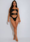 Tangled Temptation Lace Floral Skirt Set Black