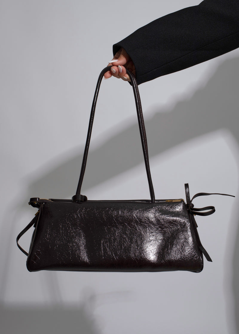 The Maren Soft-Frame Handbag Dark Brown