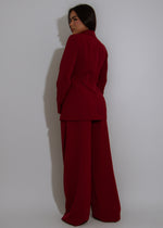 Executive Drama Pant Set Red