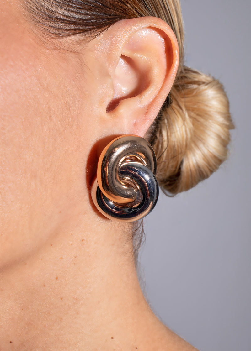 Unity Twist Earrings Silver Gold