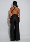 Siren Knot Ruched Jumpsuit Black