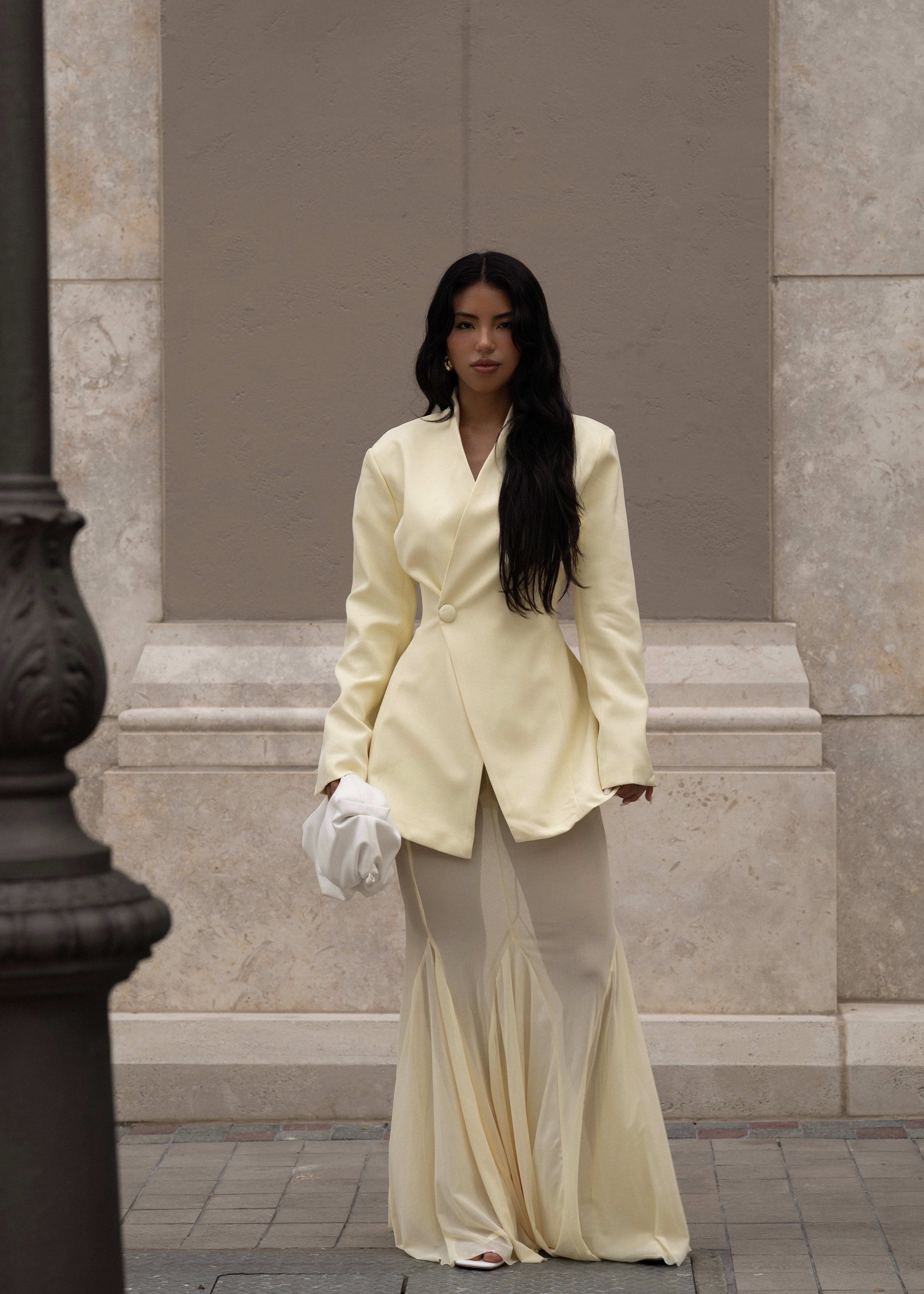 Luxe Layers Mesh Skirt Set Yellow