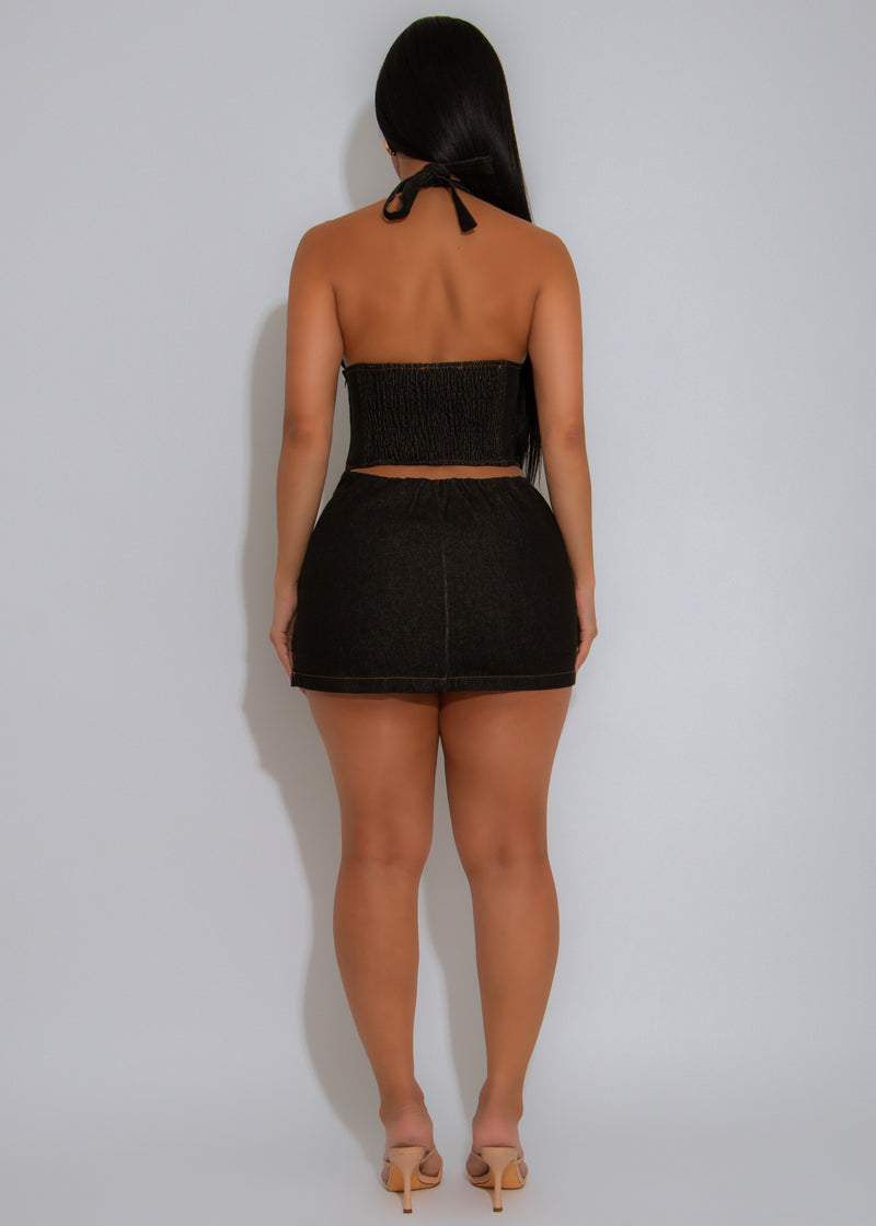 In The Moment Pretty Skirt Set Black