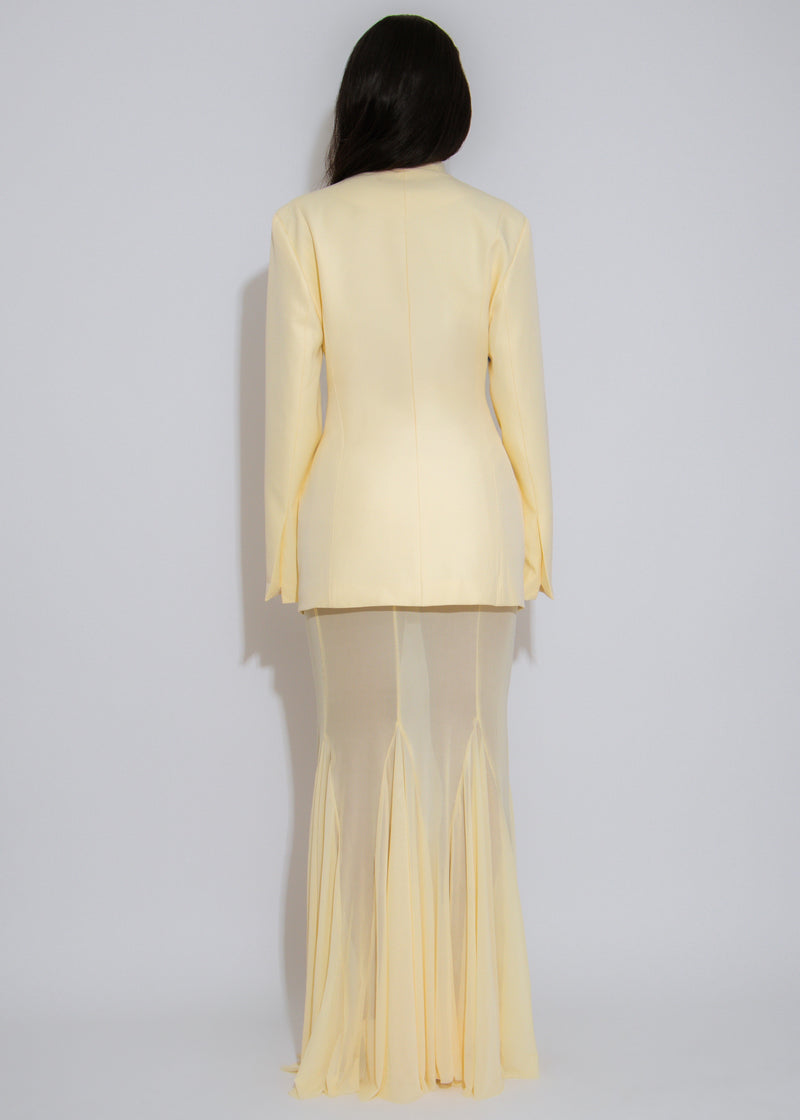 Luxe Layers Mesh Skirt Set Yellow