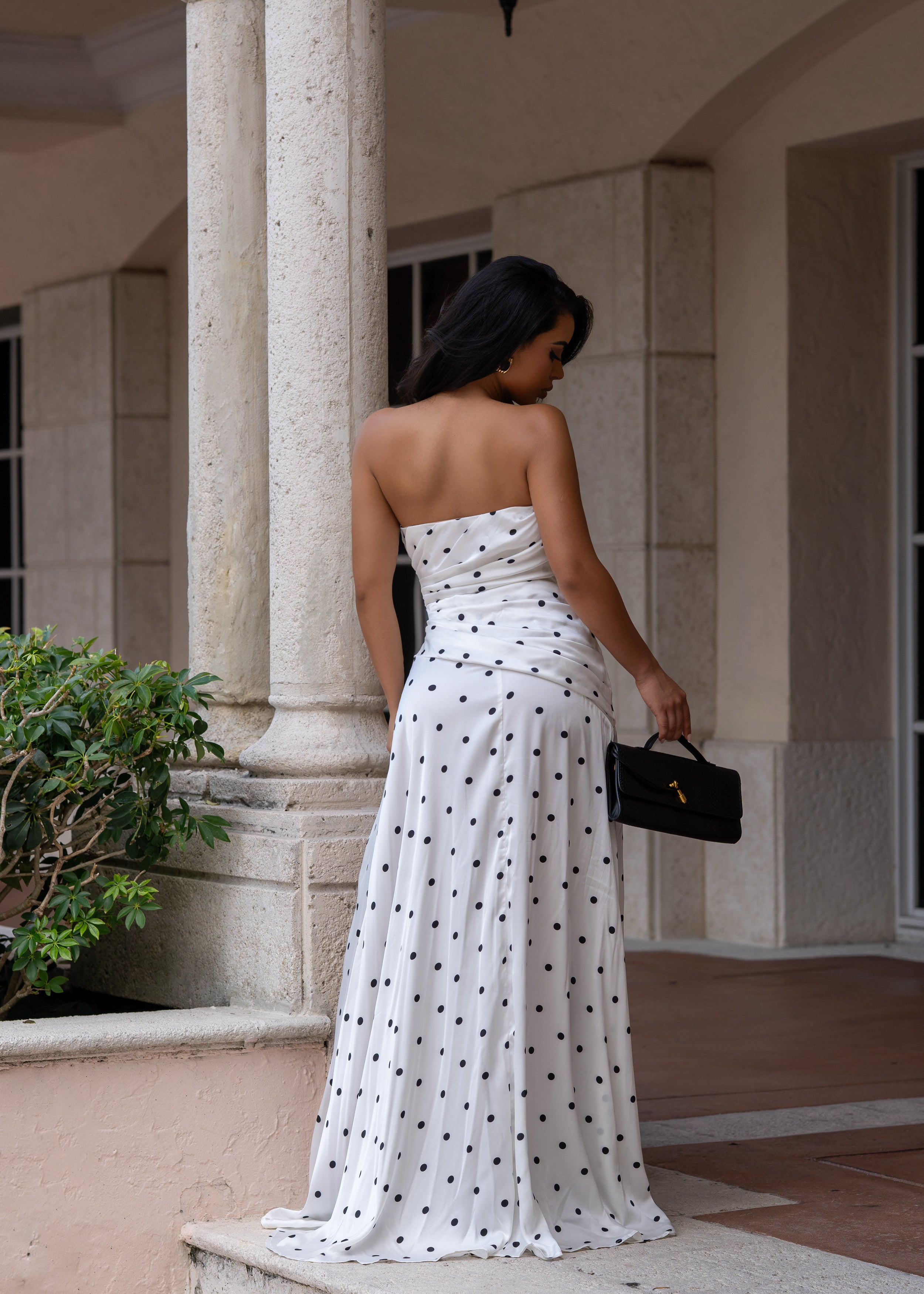 It's My World Satin Ruched Maxi Dress White