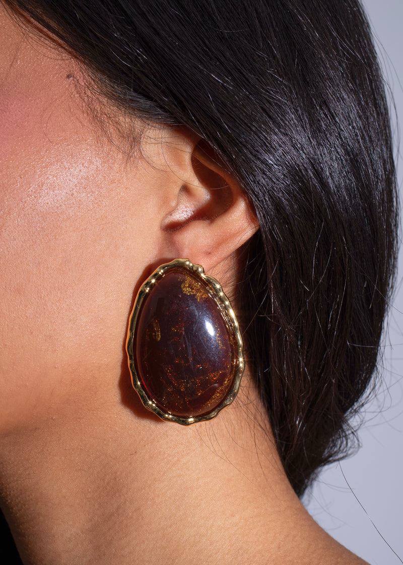Monarch Gem Earrings Brown