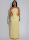 Solstice Whisper Ruched Maxi Dress Yellow