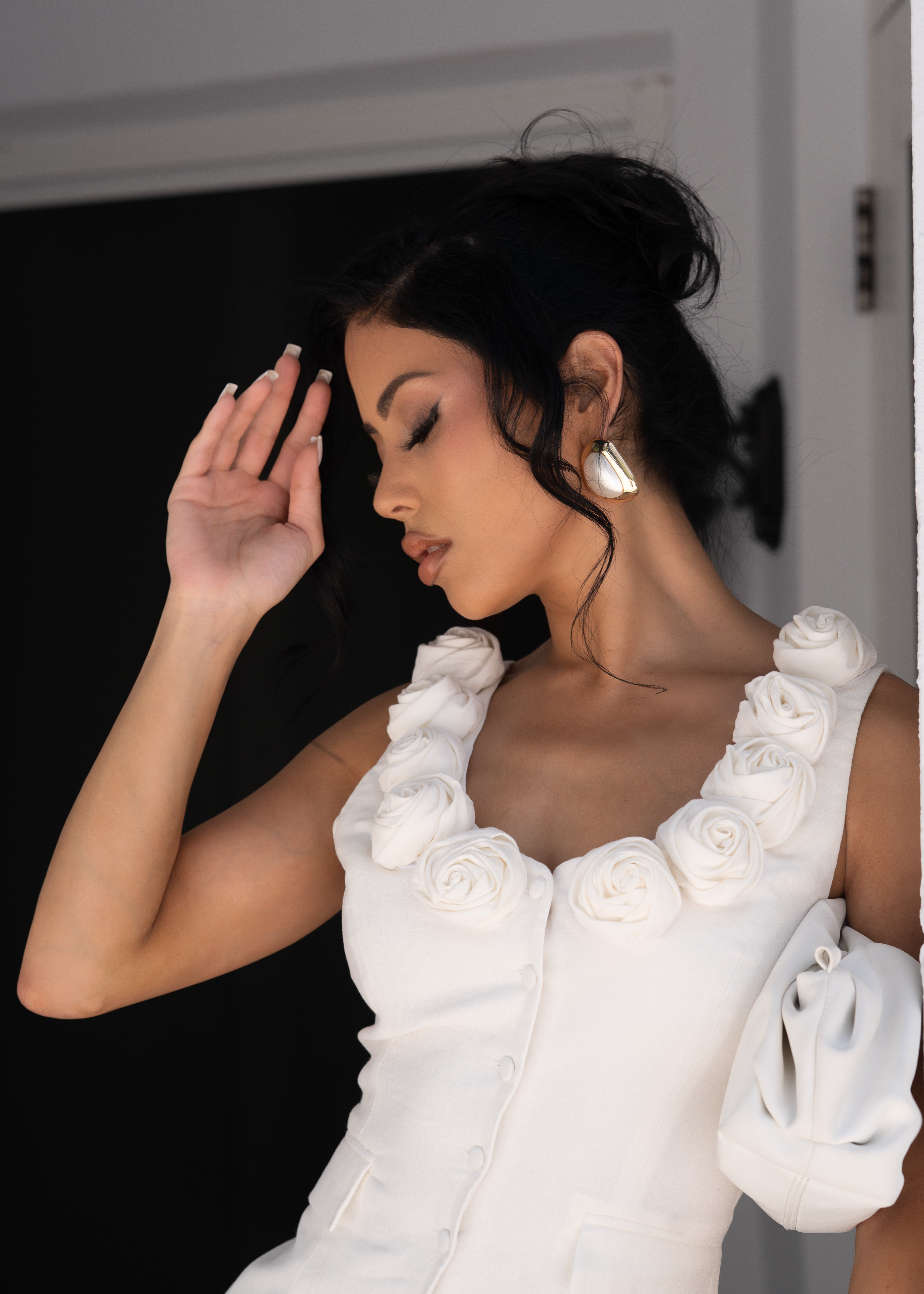 Always Dainty Floral Pant Set White