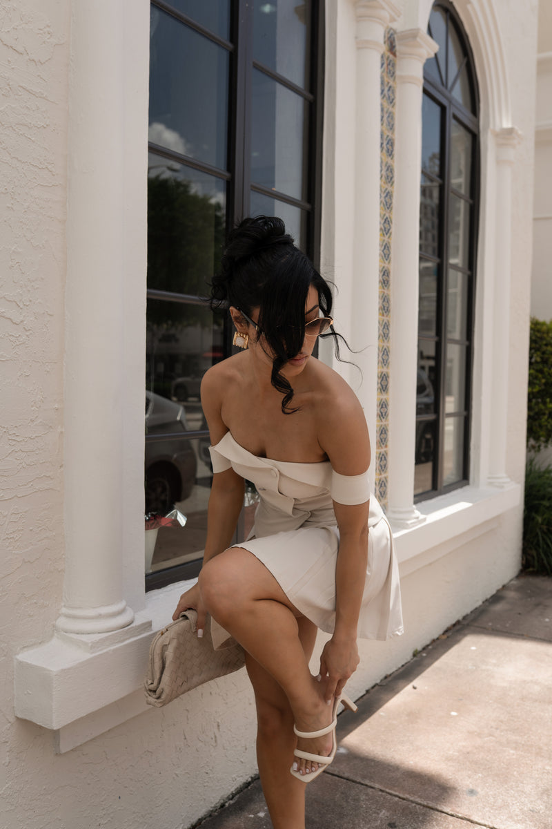 Soft Authority Skirt Set Nude