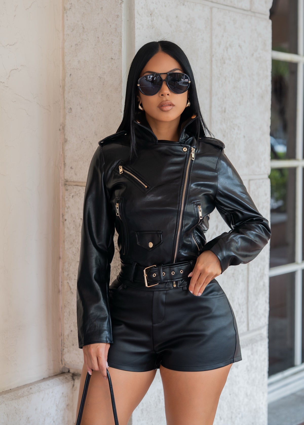 Reckless Desire Faux Leather Jacket Black