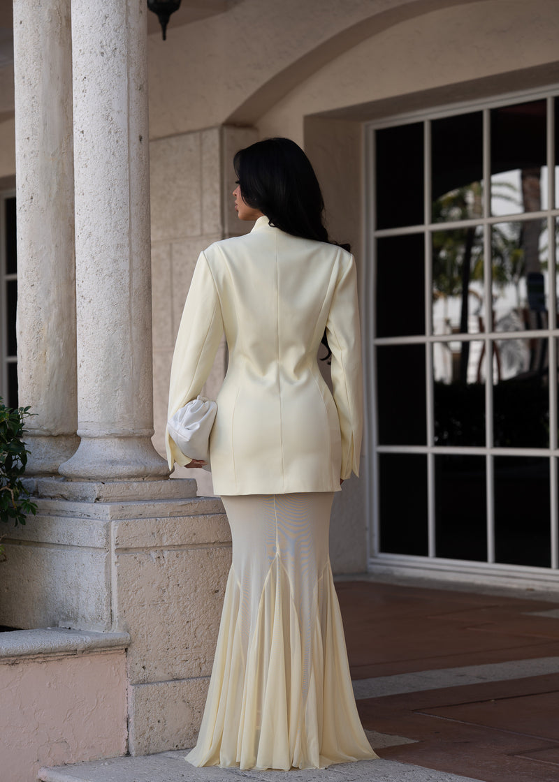 Luxe Layers Mesh Skirt Set Yellow