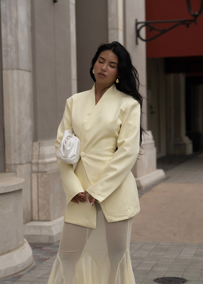 Luxe Layers Mesh Skirt Set Yellow