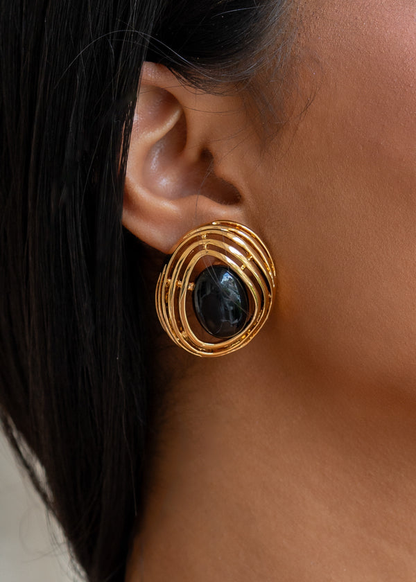 Orbit of Desire Earrings Black